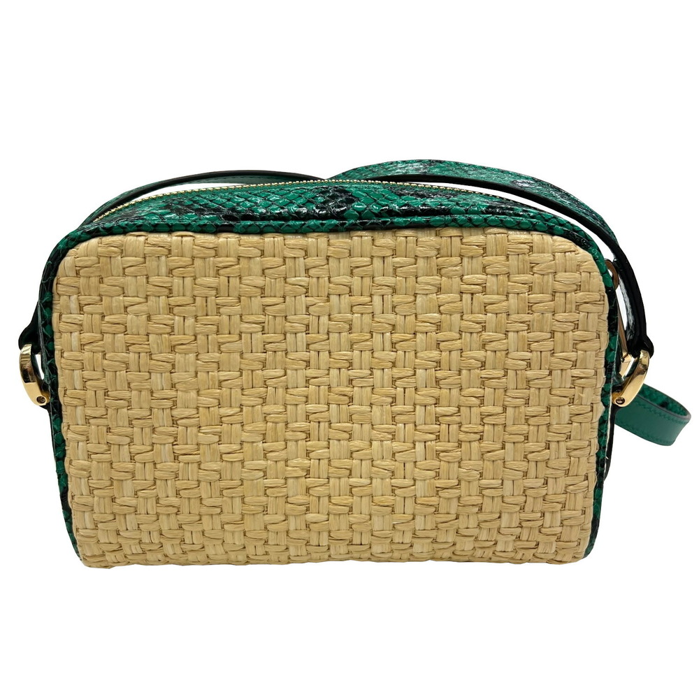 Gucci Ophidia Shoulder Bag Straw Python Green Bei… - image 2